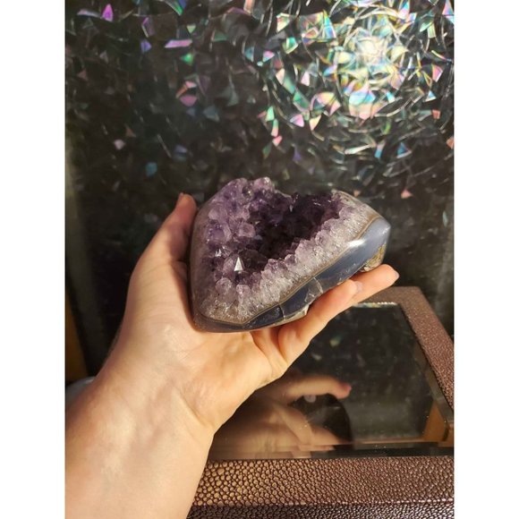 Massive 2.6lb 🔮 Amethyst Crystal Heart #1